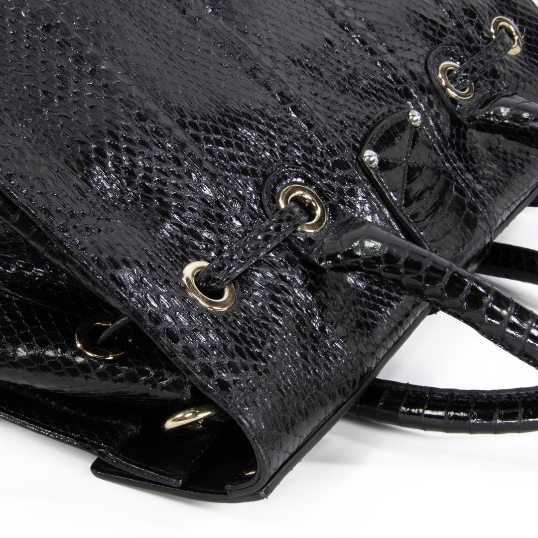 本物 ジミーチュウ 2WAYバッグ レディース パイソン ロザリー 黒 斜め掛け