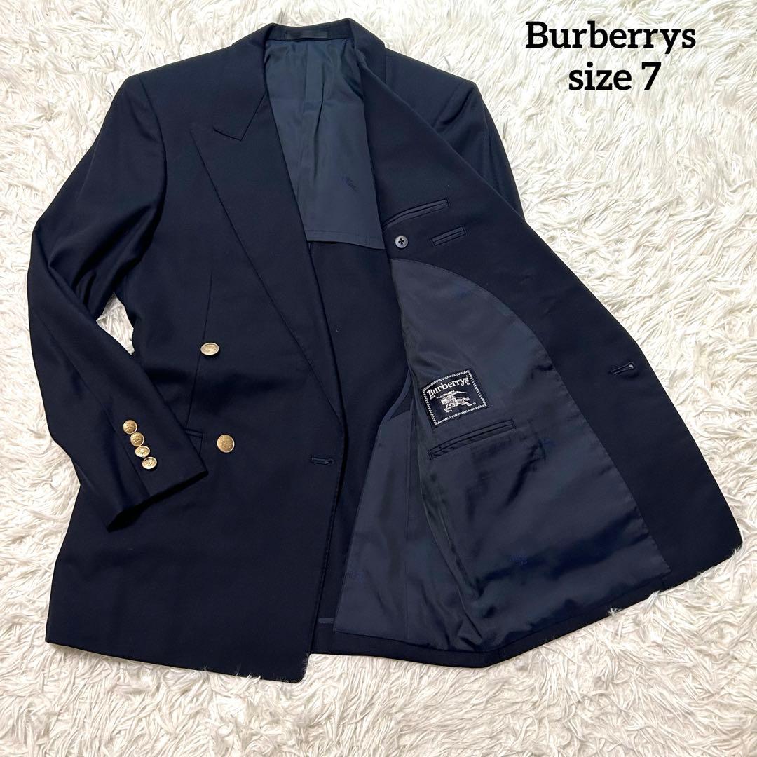 希少　バーバリーズ　テーラードジャケット　7 ネイビー系　金ボタン　ダブル