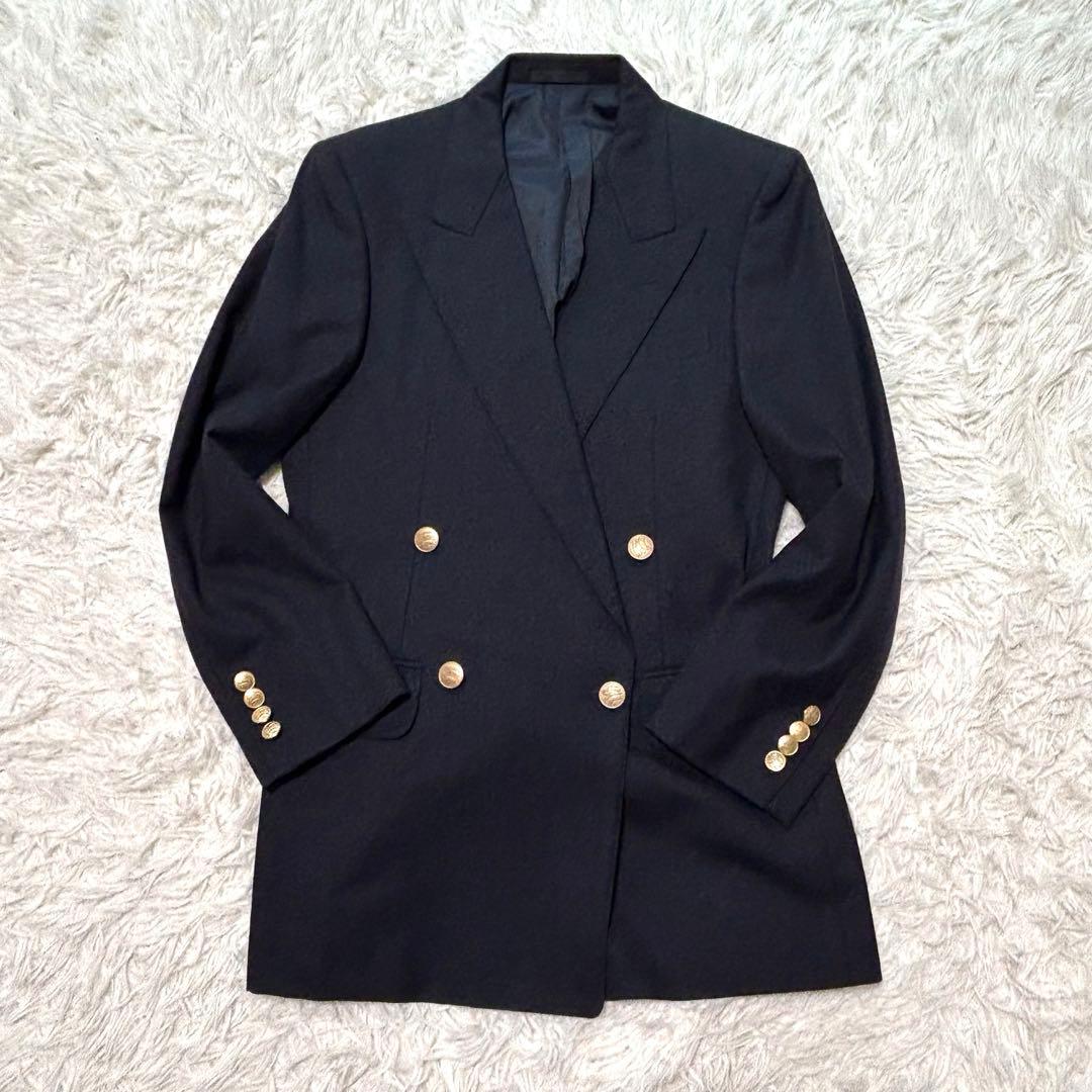 希少　バーバリーズ　テーラードジャケット　7 ネイビー系　金ボタン　ダブル