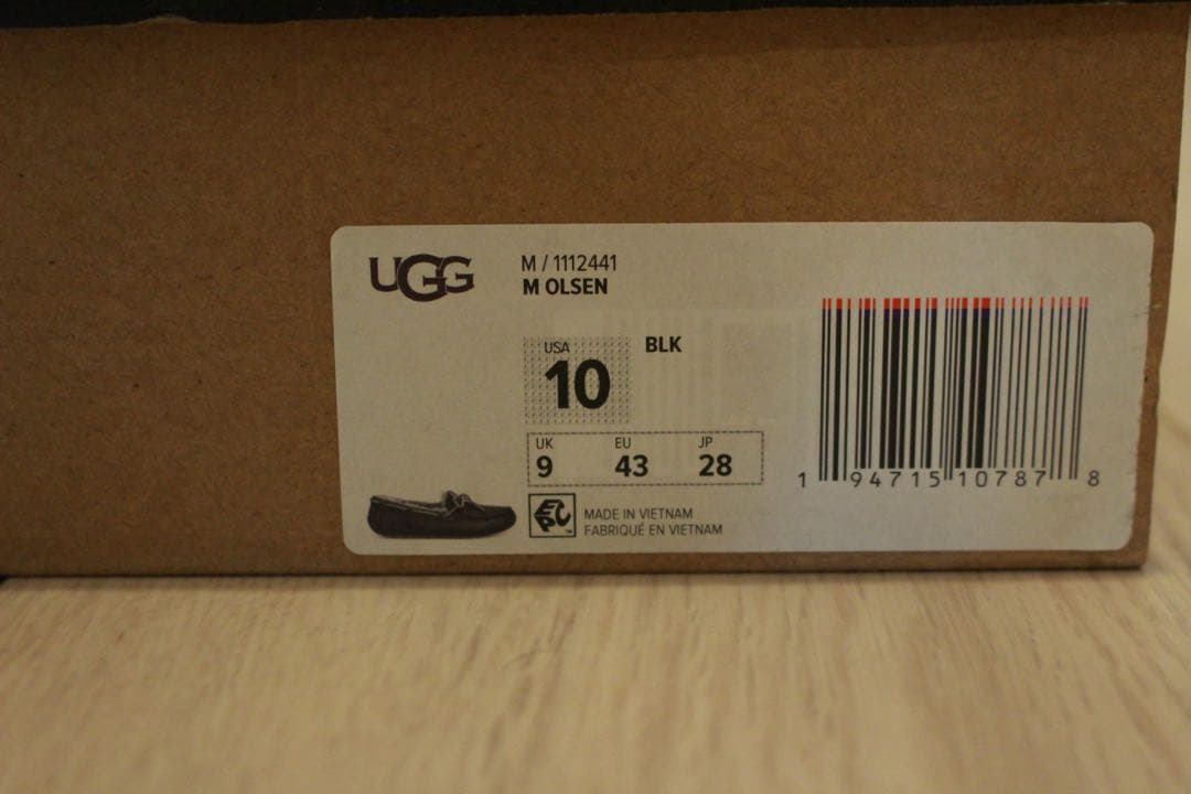 UGG ブラックモカシン　メンズ　28センチ