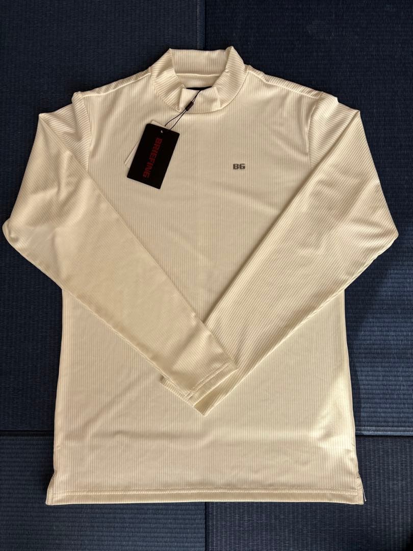 【新品タグ付】BRIEFING リブハイネック　長袖トップス　アイボリー