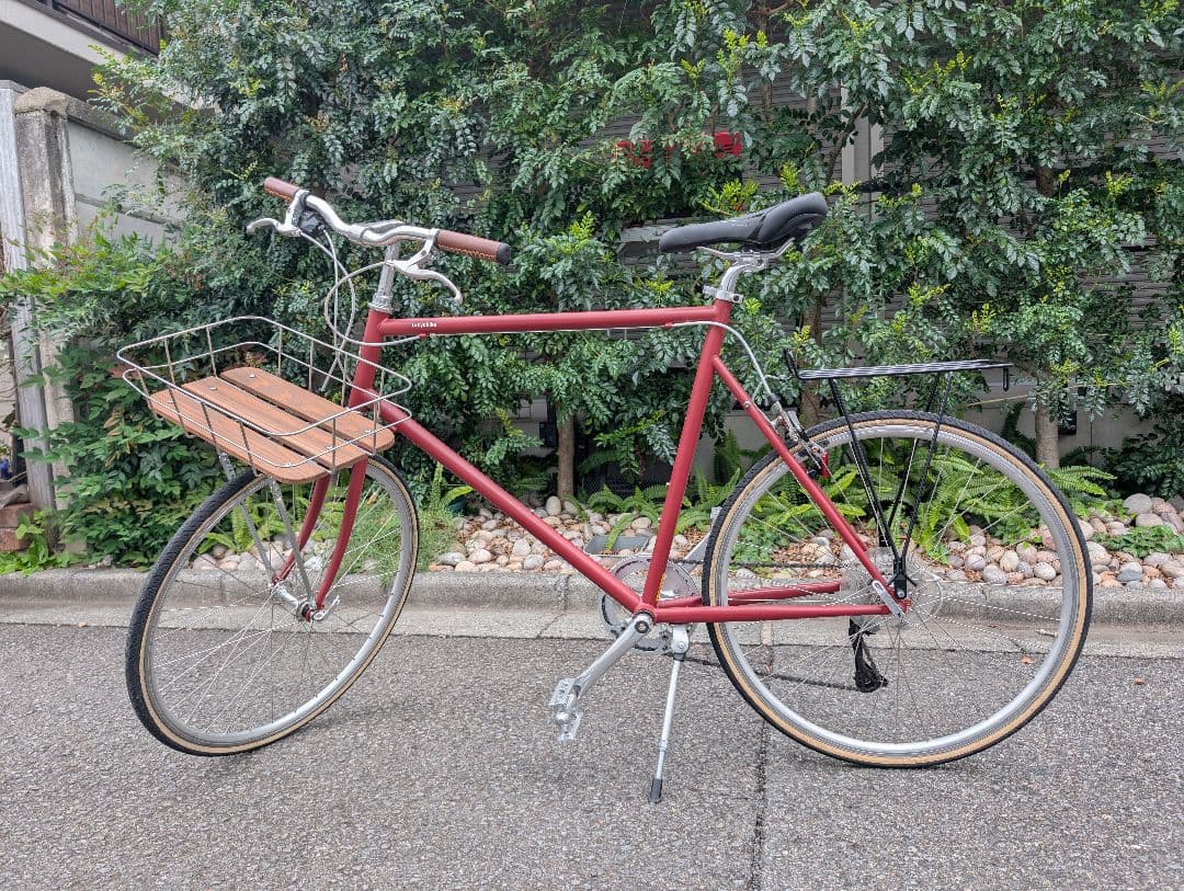 TokyoBike 26 レッドシティサイクル 木製バスケット付き