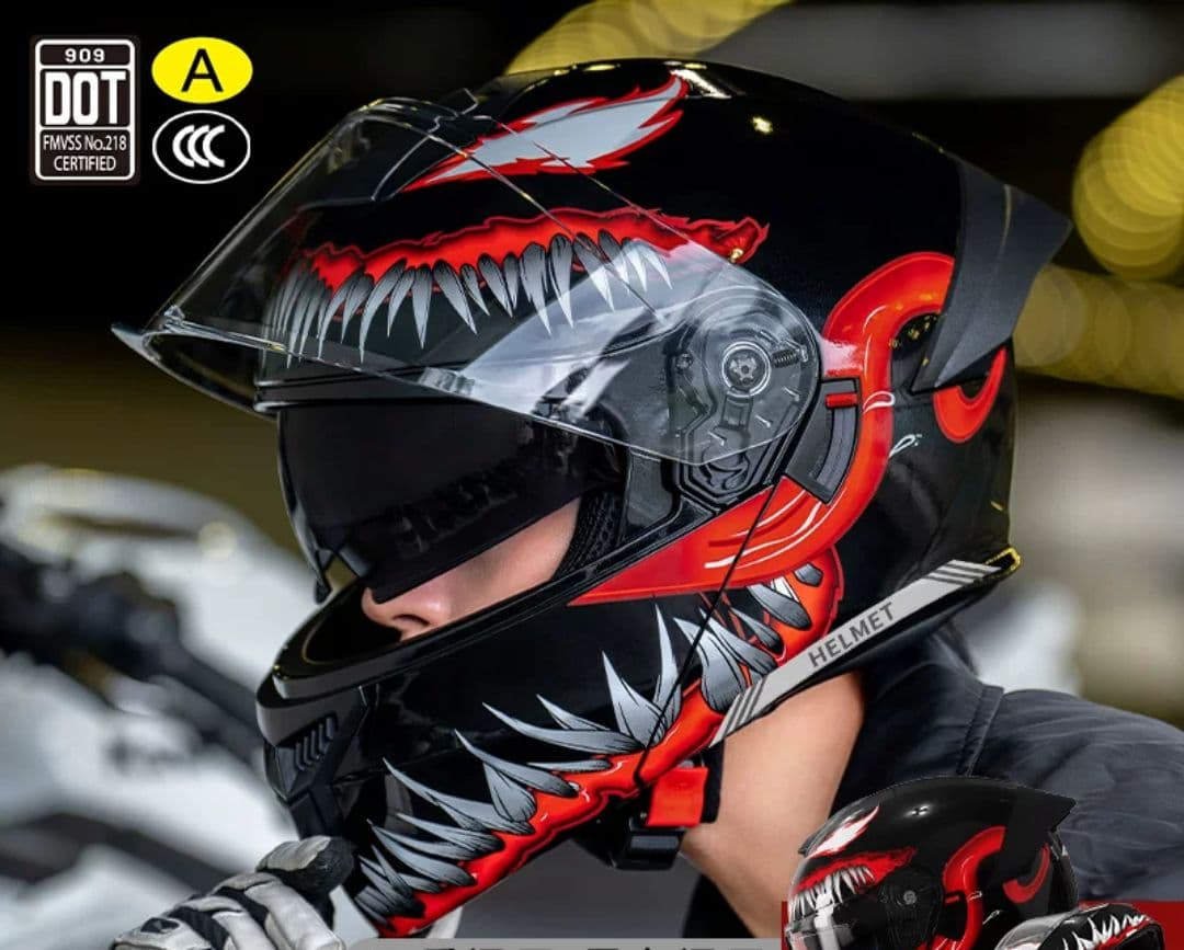 フリップアップ システム ヘルメット ヴェノムデザイン