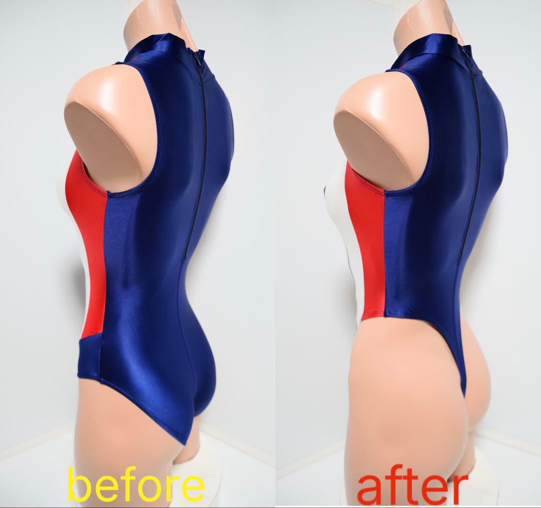 LEONEX スポーツ用水着 M ネイビー/レッド/ホワイト