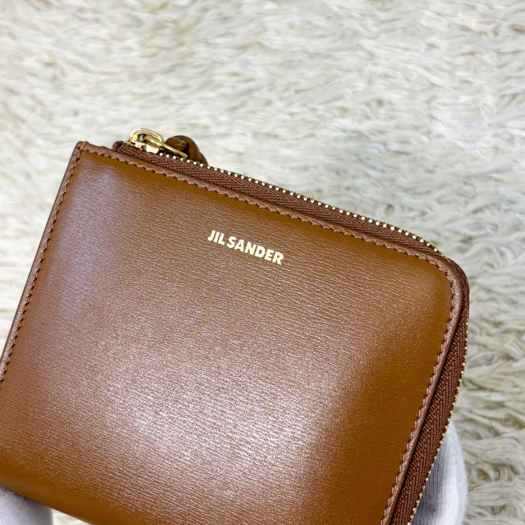 【未使用級】ジルサンダー GIRO クレジットカードパース キャメル L字