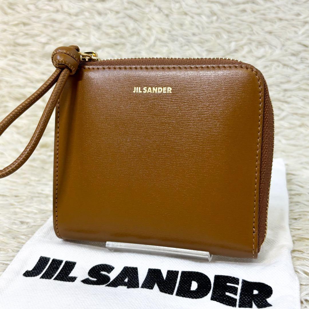 【未使用級】ジルサンダー GIRO クレジットカードパース キャメル L字