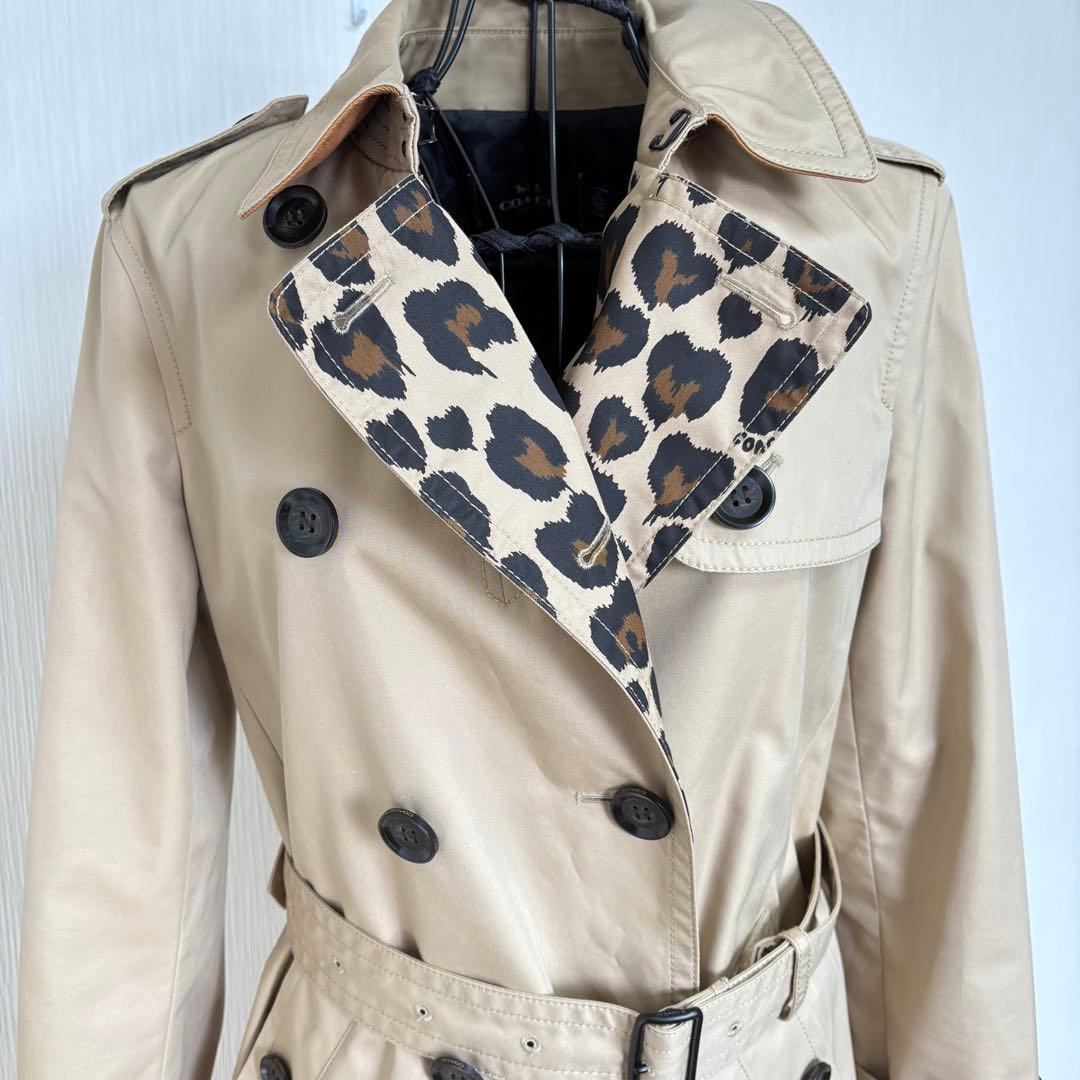 美品 COACH コーチ F33868 ベルト付 トレンチコート ベージュ S