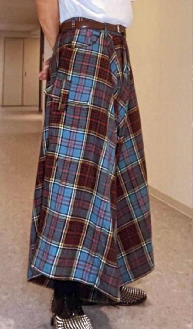 ゆ*う様 y's チェックパンツ Yohji Yamamoto 袴パンツ　ウール