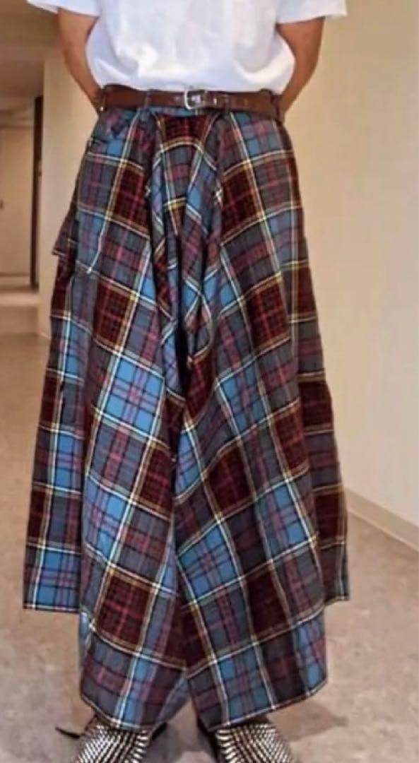 ゆ*う様 y's チェックパンツ Yohji Yamamoto 袴パンツ　ウール