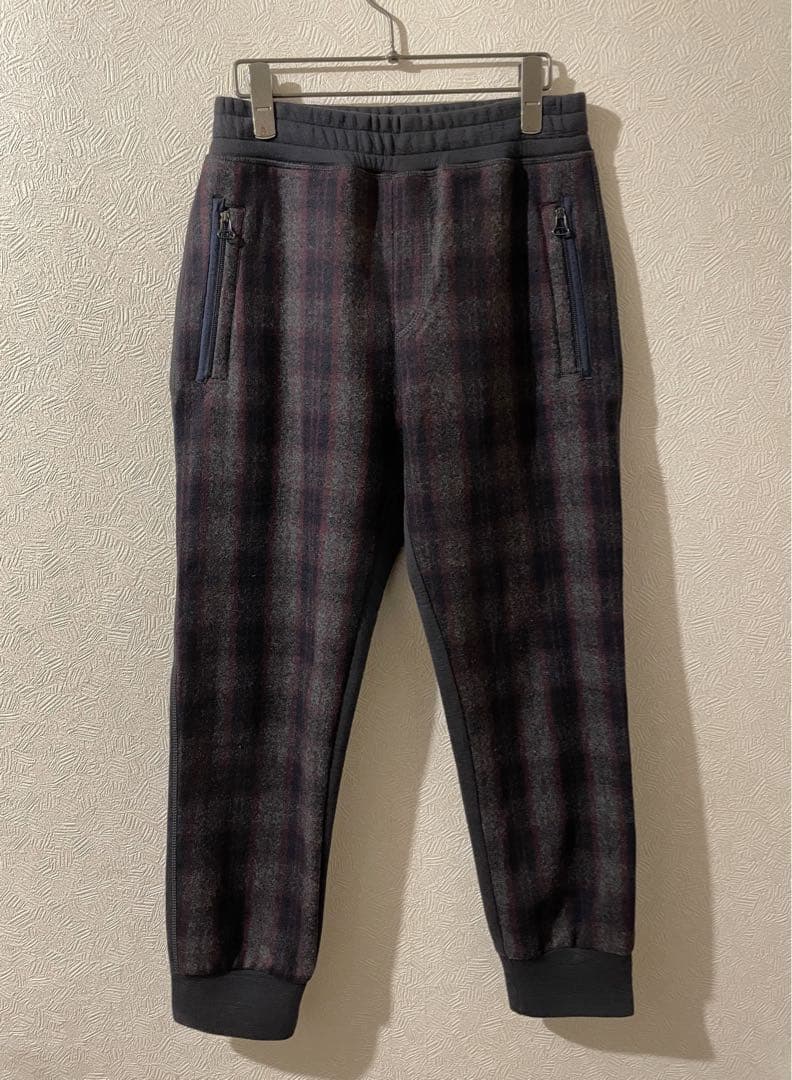 イタリア製 LANVIN ファーストライン オンブレ チェック ジョガー パンツ
