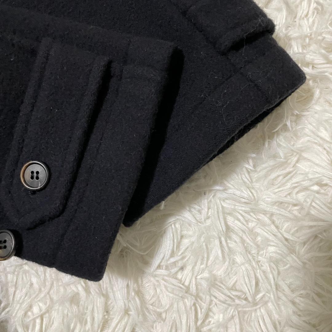 未使用に近い　ヴァンヂャケット　カシミヤダッフルコート　L　ネイビー　チェック柄