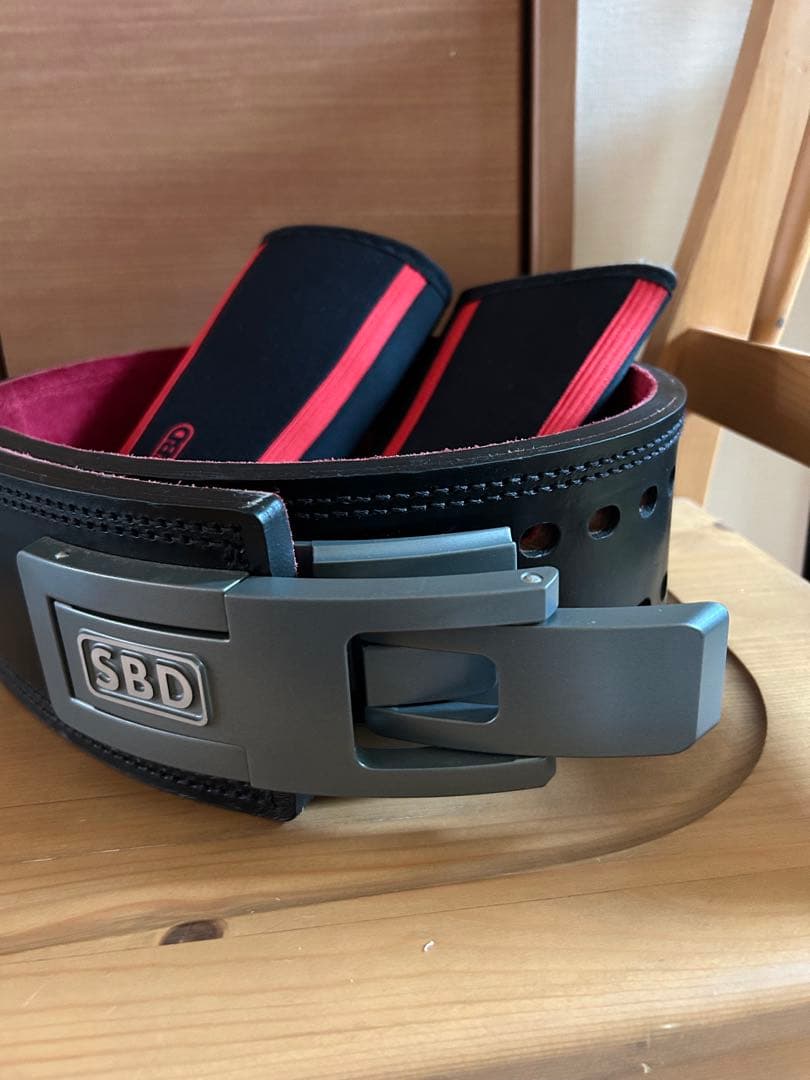 SBD トレーニング・パワーベルト ブラック・レッドLサイズ　13mm