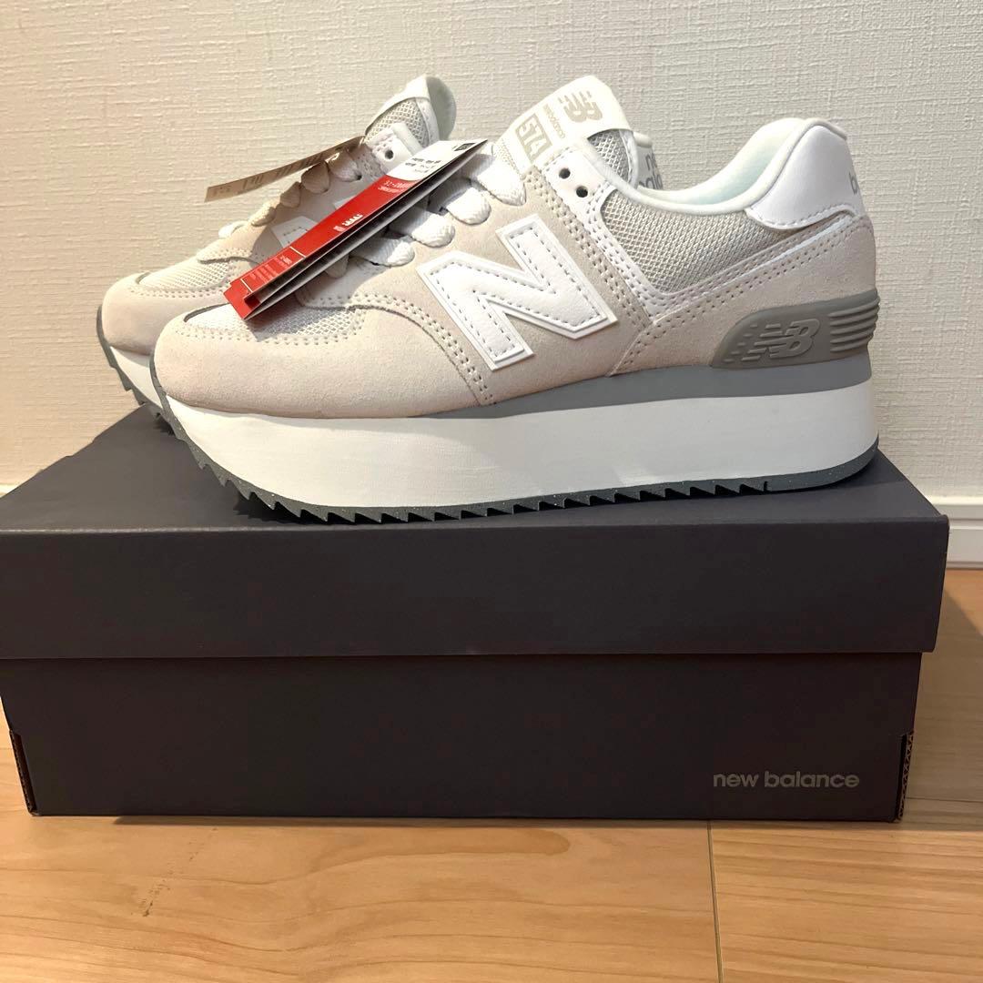 New Balance WN574ZS 白ホワイト厚底スニーカー　ニューバランス