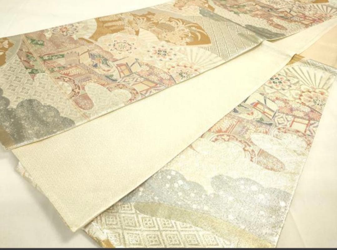 振袖 フルセット6点サイズS〜M 花車文　金彩　正絹