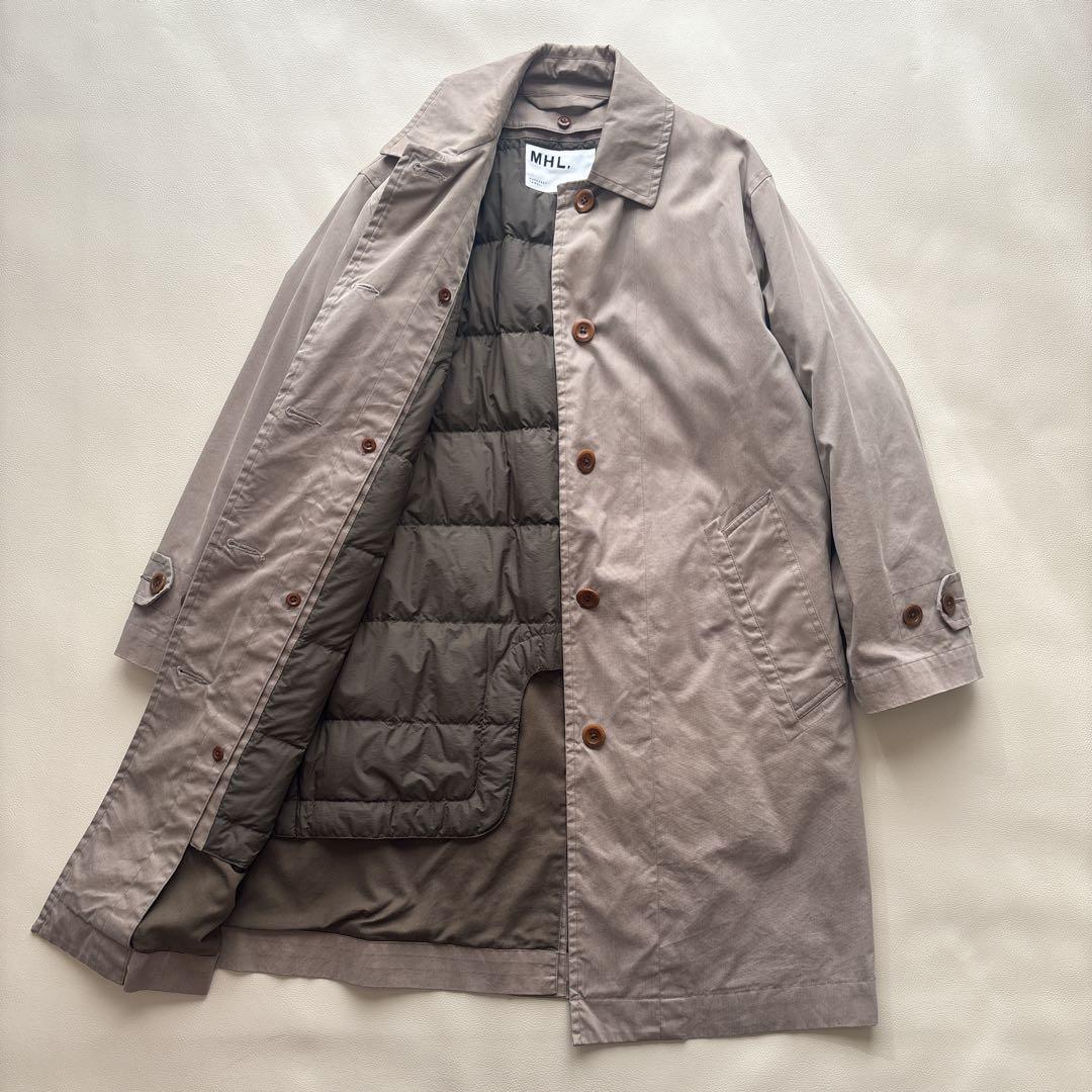 ✨MHL.エムエイチエル ライナー付き ステンカラーコート　ベージュ