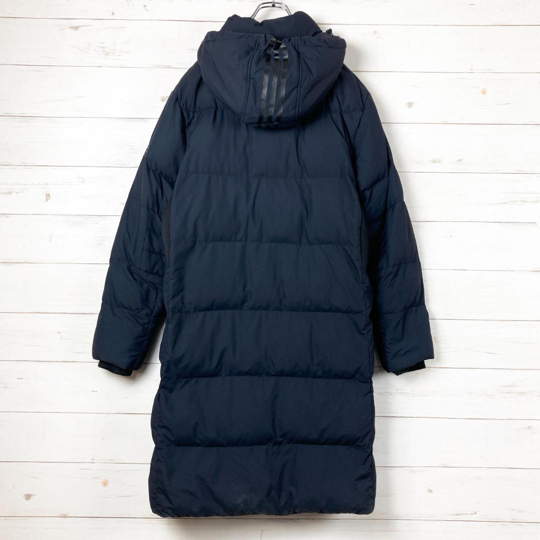 アディダス　フルジップコート　ロング丈スリーストライプス　黒　100　280