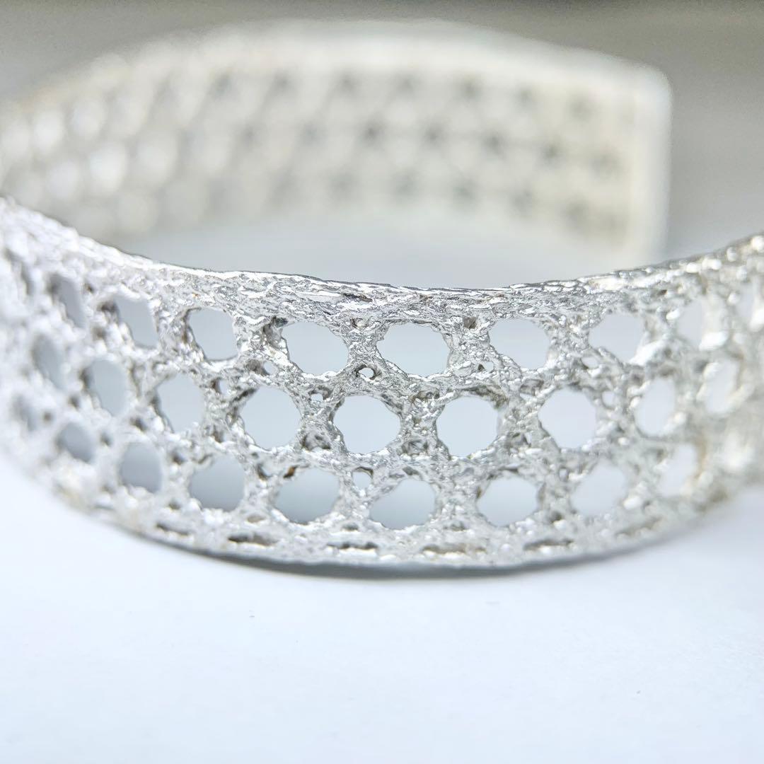 未使用級 MAISON RUBUS レースバングル シルバー 付属品