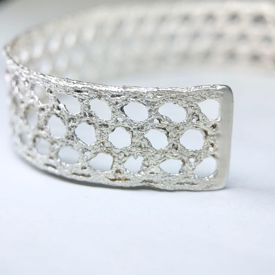 未使用級 MAISON RUBUS レースバングル シルバー 付属品