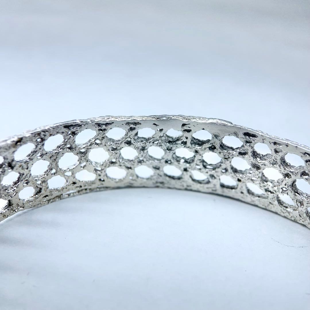 未使用級 MAISON RUBUS レースバングル シルバー 付属品