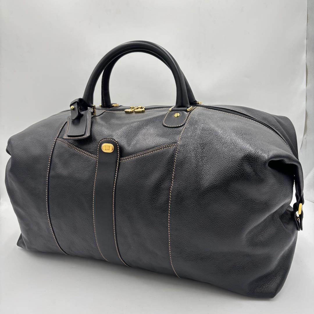 dunhill ダンヒル 2way レザー ボストンバッグ ショルダーバッグ 黒