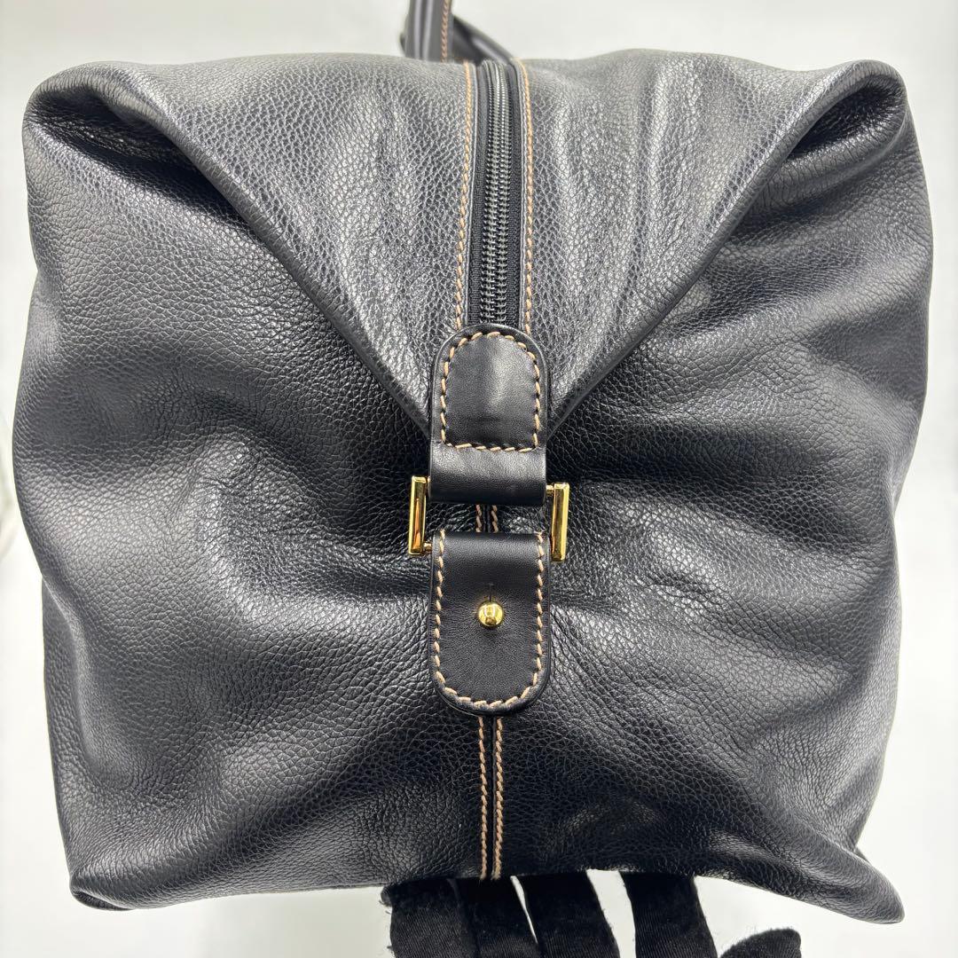 dunhill ダンヒル 2way レザー ボストンバッグ ショルダーバッグ 黒