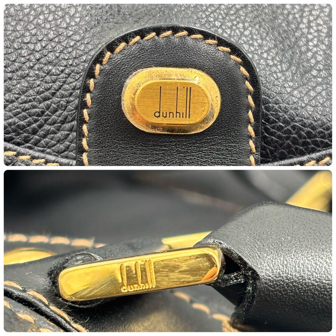 dunhill ダンヒル 2way レザー ボストンバッグ ショルダーバッグ 黒