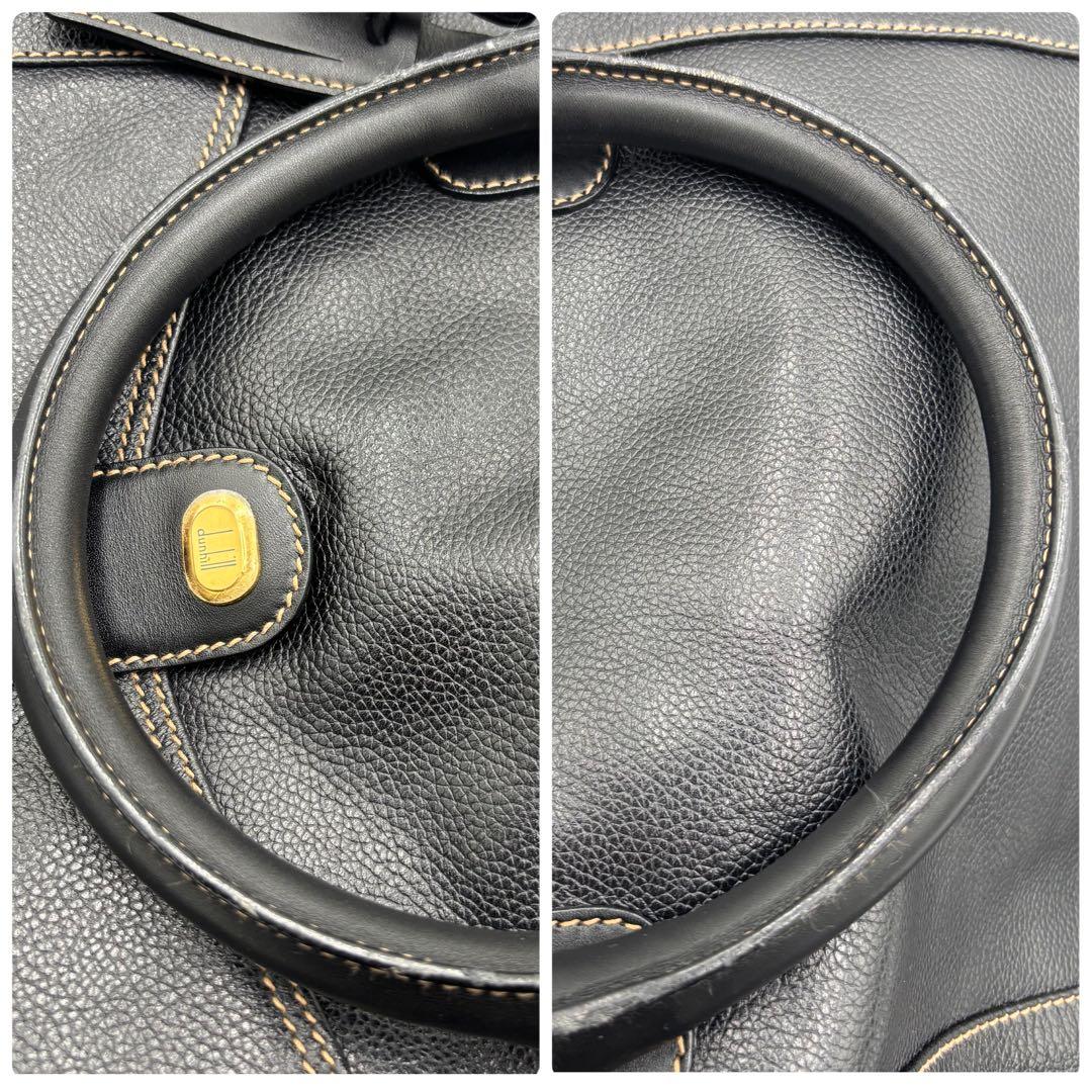 dunhill ダンヒル 2way レザー ボストンバッグ ショルダーバッグ 黒