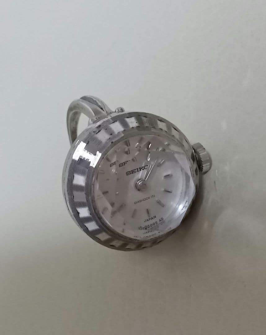 アンティーク SEIKO セイコー カット ガラス リングウォッチ