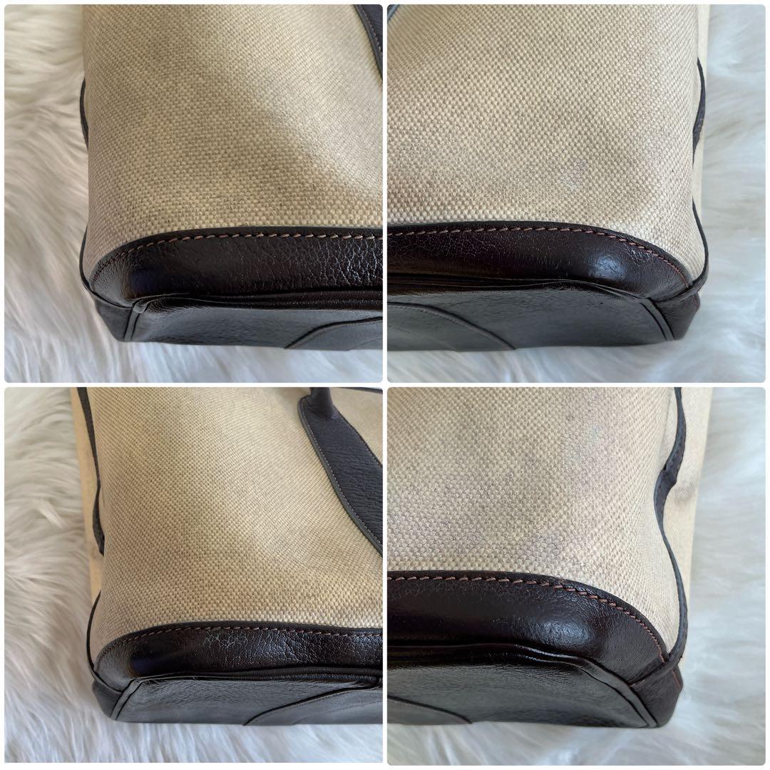 エルメス ガーデンパーティーPM トートバッグ トワルアッシュキャンバス レザー