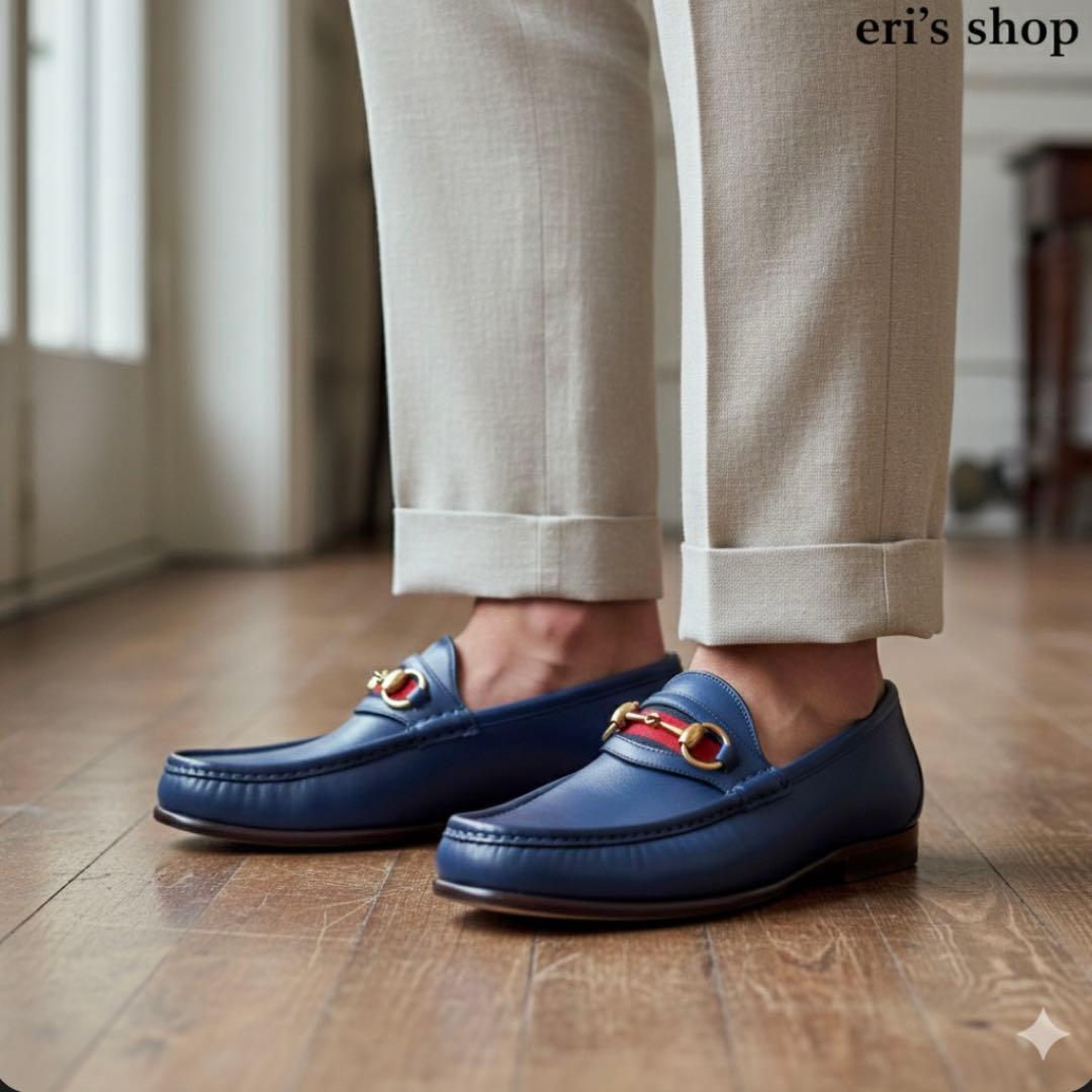 グッチ 6 25 ホースビット ローファー シェリーライン レザー 箱 保存袋付