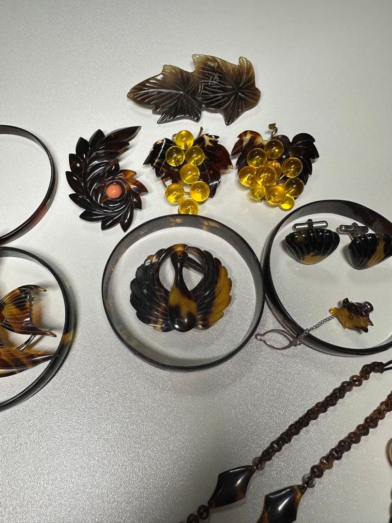 鼈甲　まとめ　ブレスレット　バングル　ネックレス　ブローチ　アクセサリー