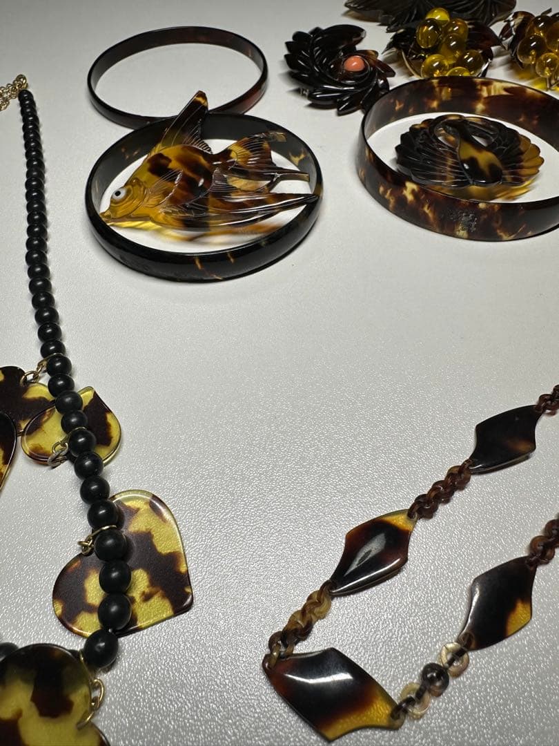 鼈甲　まとめ　ブレスレット　バングル　ネックレス　ブローチ　アクセサリー