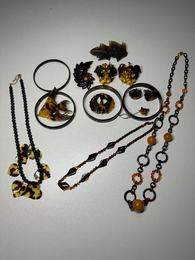 鼈甲　まとめ　ブレスレット　バングル　ネックレス　ブローチ　アクセサリー