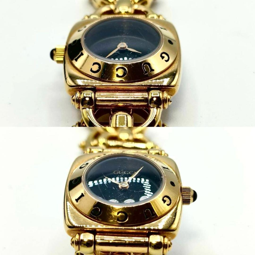 箱付稼働品 GUCCI 6400L クォーツ ゴールド レディース ホースビット
