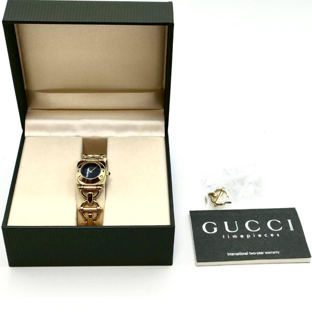 箱付稼働品 GUCCI 6400L クォーツ ゴールド レディース ホースビット