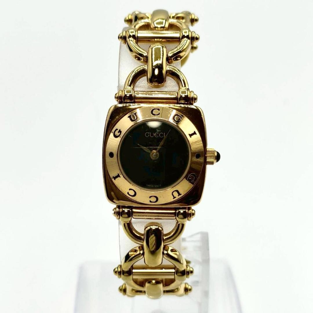 箱付稼働品 GUCCI 6400L クォーツ ゴールド レディース ホースビット
