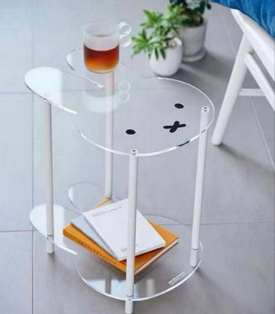 アクリル製サイドテーブル 透明　スタディオクリップ　ミッフィー
