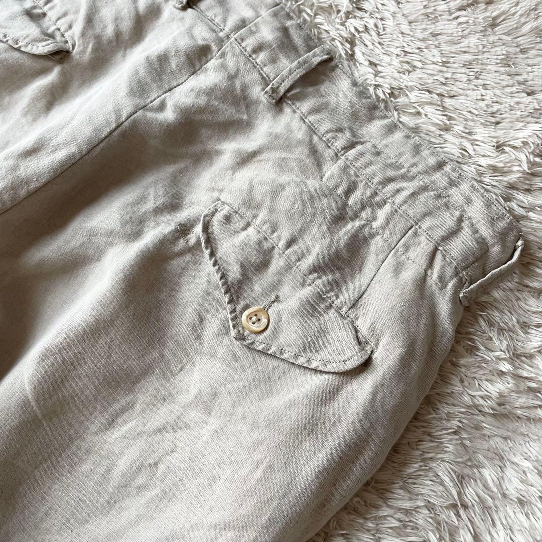 45R 美品 リネンシャンブレー馬比古 2 ベージュ