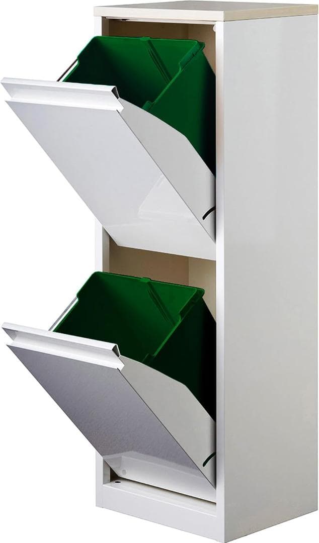 ダストボックス 2分別タイプ YY-WSB-32 ホワイト/メープル