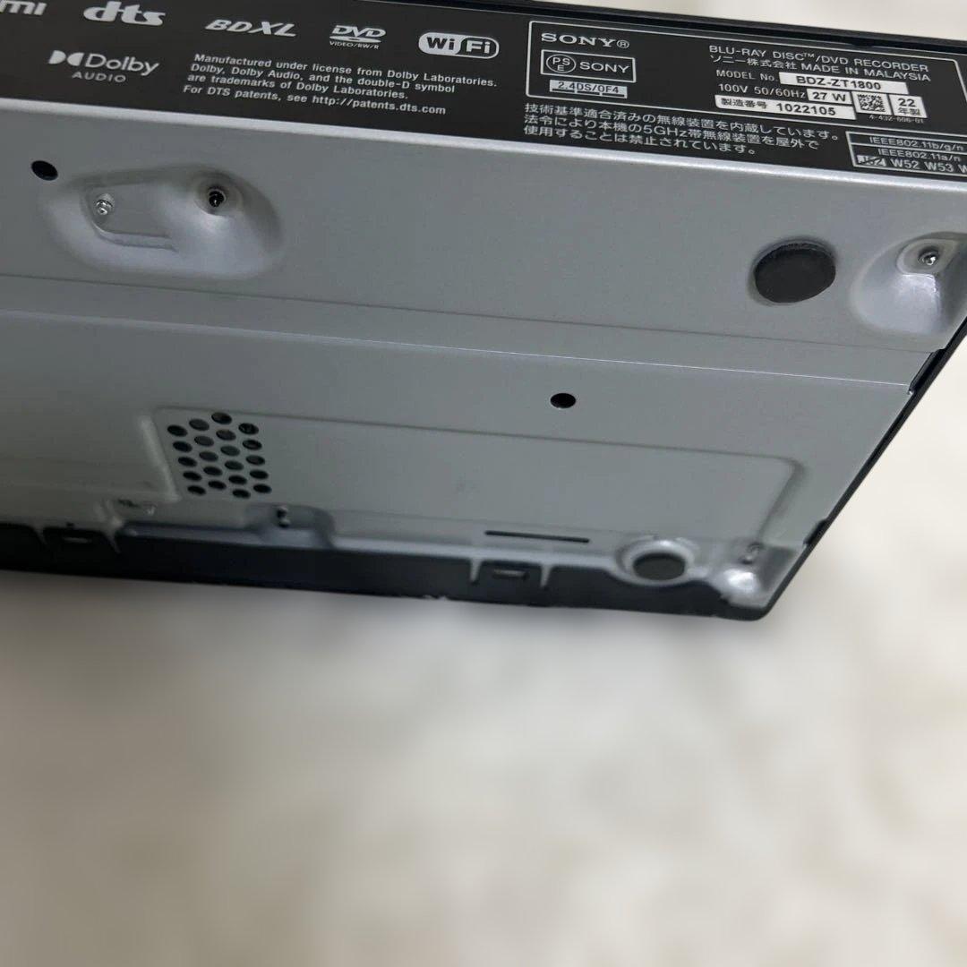 【2022年製】SONY ソニー BDZ-ZT1800 ブルーレイレコーダー