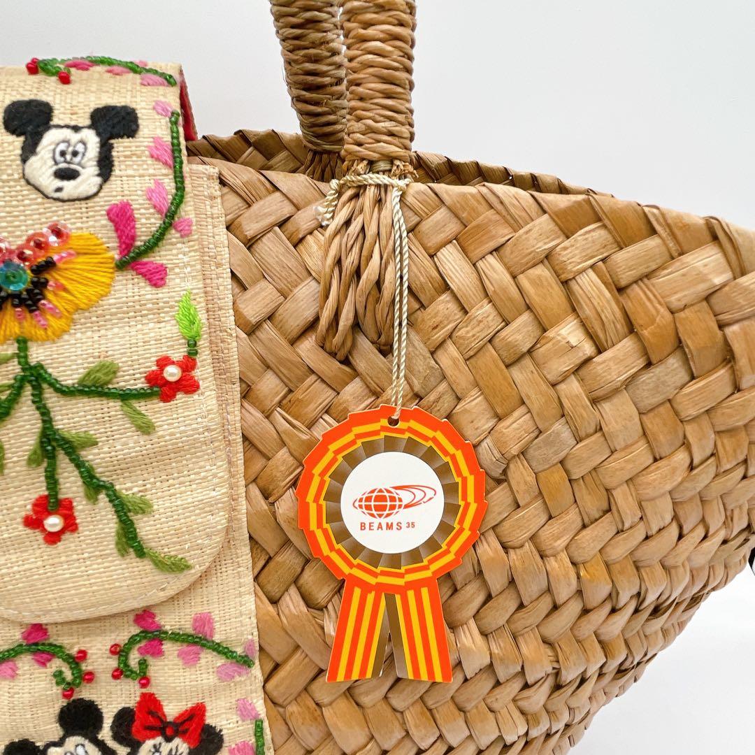 希少✨【ビームスボーイ】ディズニーコラボ カゴバッグ 刺繍ミッキーミニー35周年