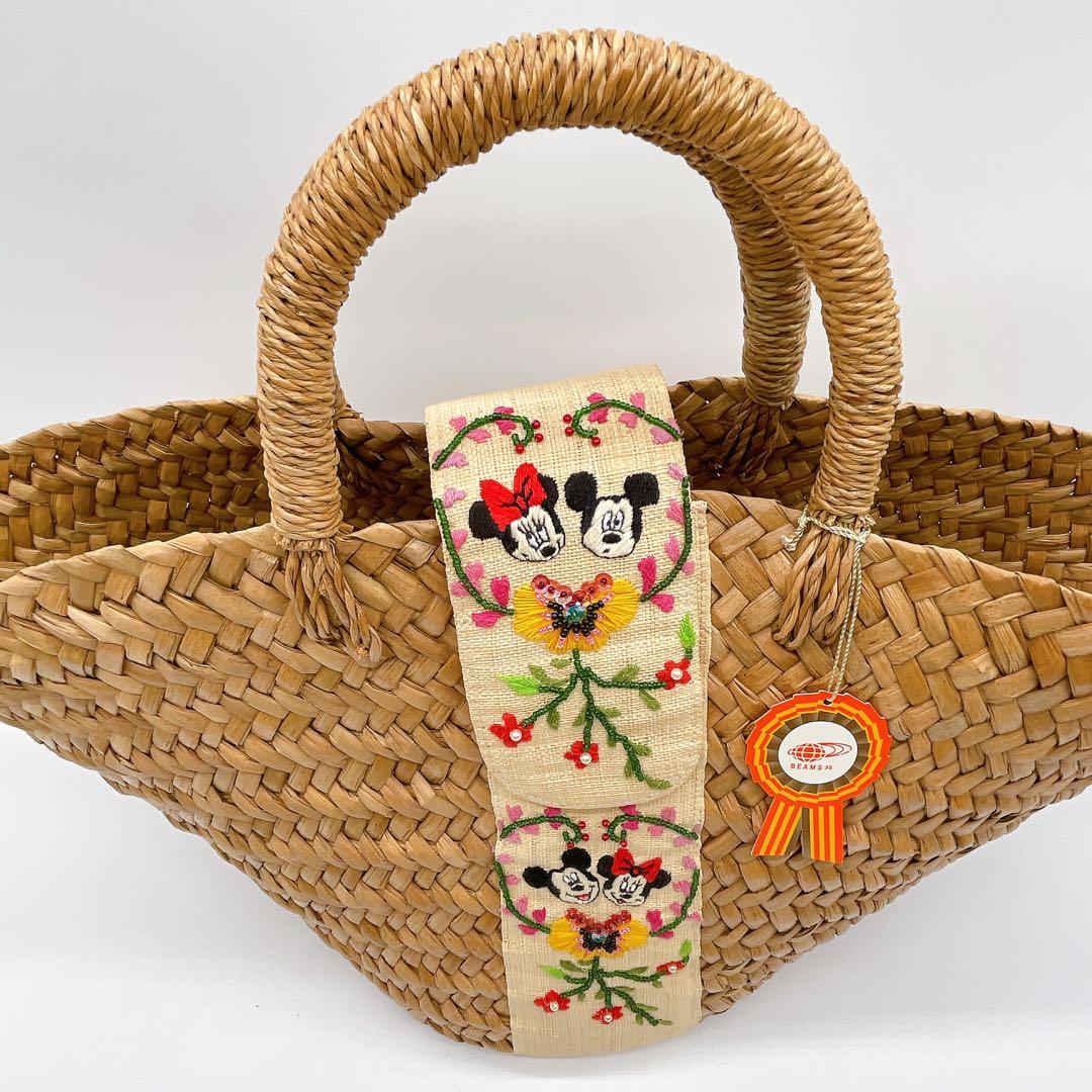 希少✨【ビームスボーイ】ディズニーコラボ カゴバッグ 刺繍ミッキーミニー35周年