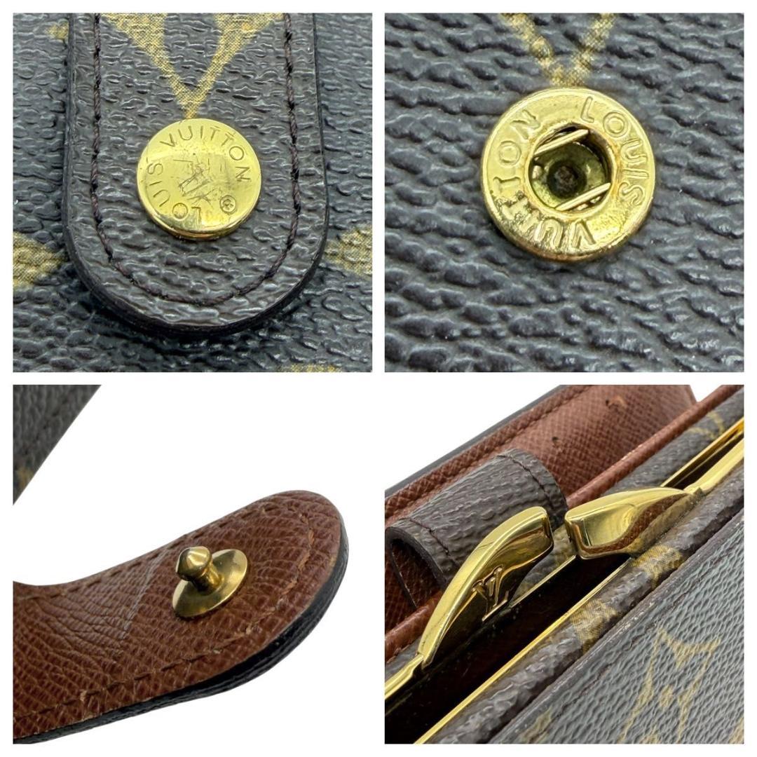 ルイヴィトン モノグラム ヴィエノワ 二つ折り財布 がま口 pvc レザー