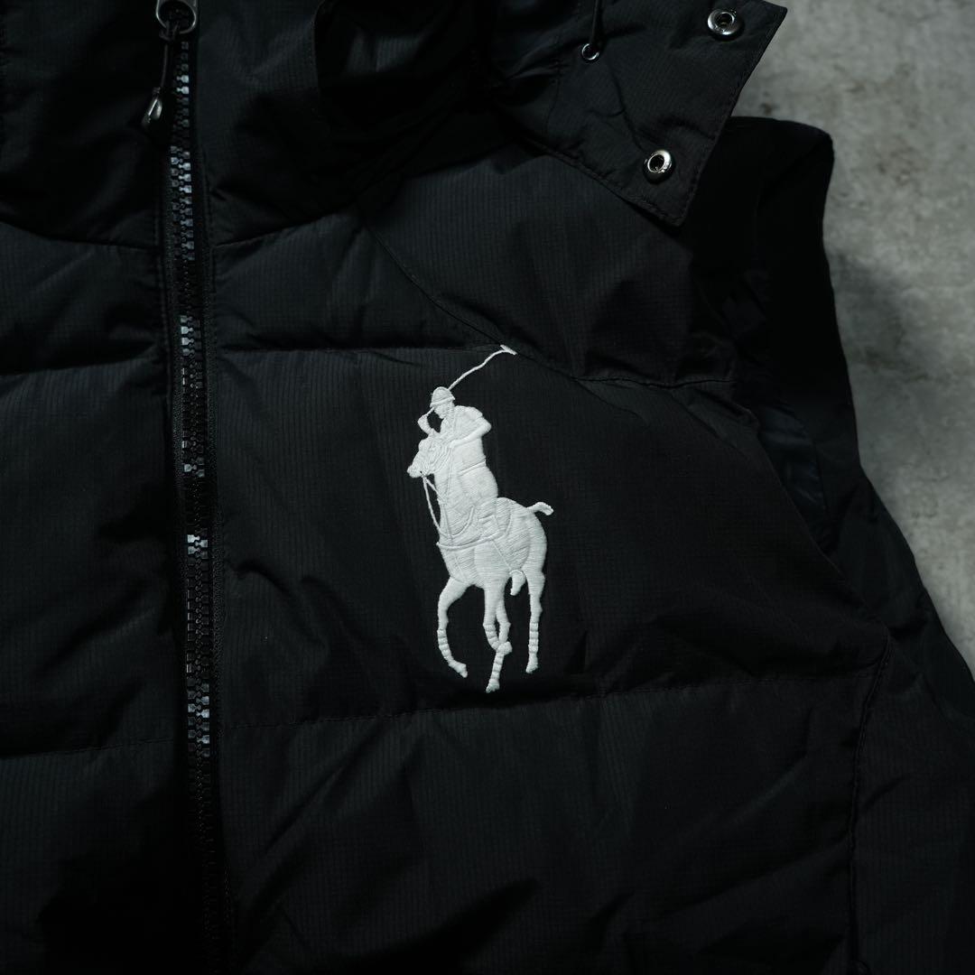 y2k POLO RALPH LAUREN ダウンベスト ビッグポニー ドリル