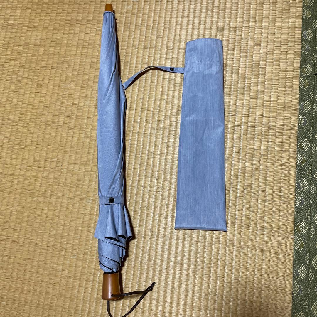 サンバリア100 2段折り大判 フロストブルー　遮光日傘