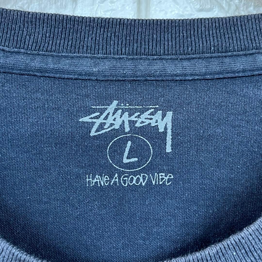 00s Stussy WORLD TOUR L/S TEE ネイビー L