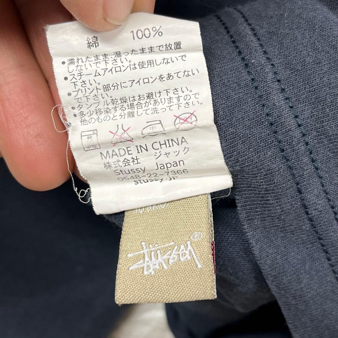 00s Stussy WORLD TOUR L/S TEE ネイビー L