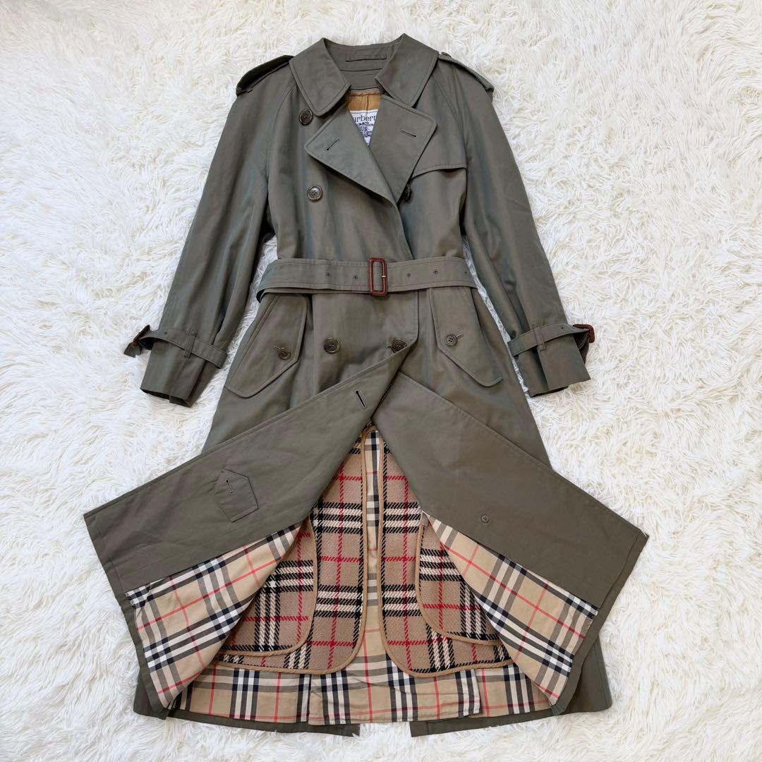 【美品】90s BURBERRY 白タグ ベルト ライナー付 トレンチコート