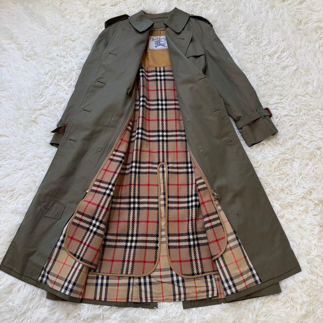 【美品】90s BURBERRY 白タグ ベルト ライナー付 トレンチコート
