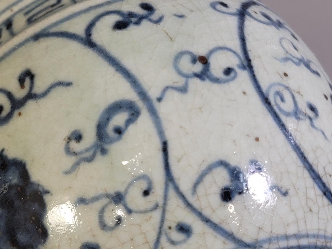 中国美術 青花 纏枝蓮花紋 壺 DT473